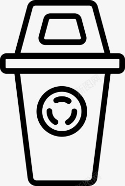 回收站城市元素垃圾箱图标图标
