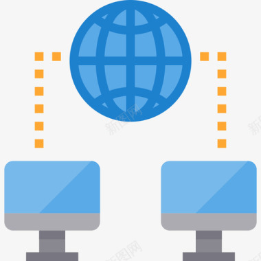 全球分布图全球计算机网络3平面图标图标