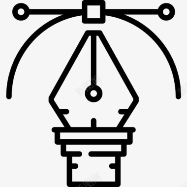 钢笔的作家钢笔艺术工作室16线性图标图标
