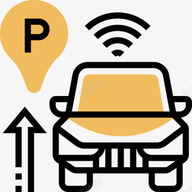 传感器驻车传感器智能汽车3黄色阴影图标图标