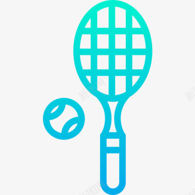 网球拍运动和游戏11梯度图标图标