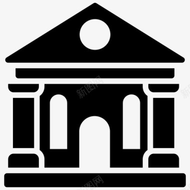 金融机构银行建筑银行大楼图标图标