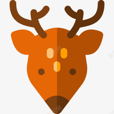鹿冬季65平坦图标图标