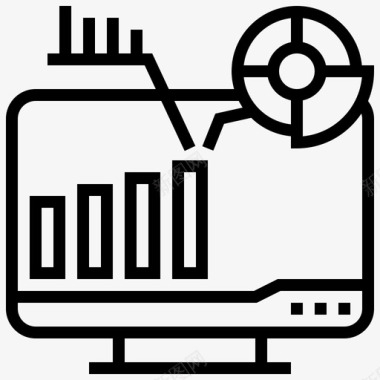 黑色信息图表分析计算机数据图标图标