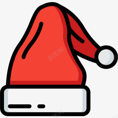 圣诞老人帽帽子5线性颜色图标图标