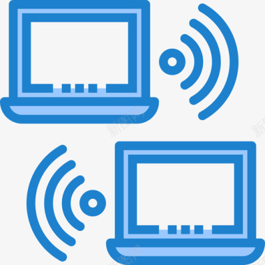 无线网络和数据库22蓝色图标图标