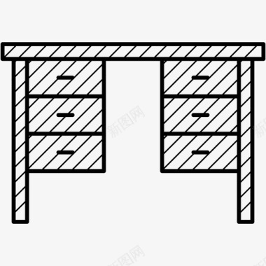 书桌抽屉桌子图标图标