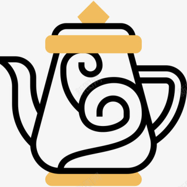 茶壶复古装饰21黄影图标图标