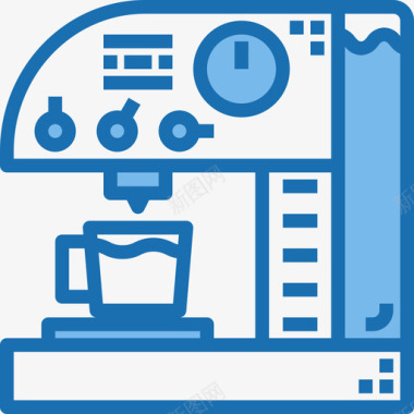 咖啡大象咖啡机家用电器16蓝色图标图标
