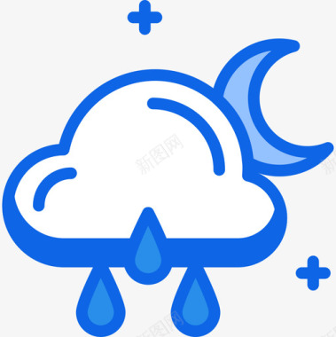 蓝色天气符号下雨天气204蓝色图标图标