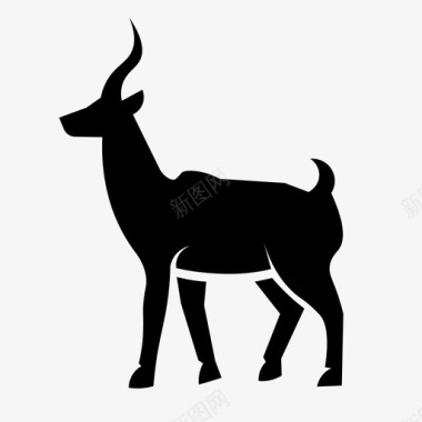 非洲野生动物非洲羚羊图标图标