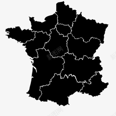 法国大区法国地图图标图标