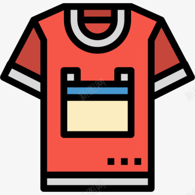 衬衫22号跑步衫线性颜色图标图标