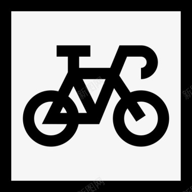 直线Bycicle公共标志3直线图标图标