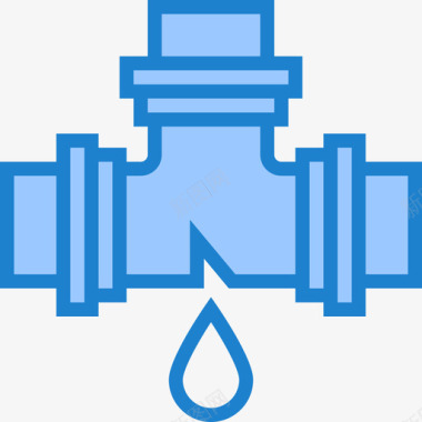 水管浇水漏水水管工4蓝色图标图标