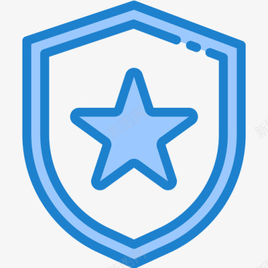 盾牌奖励和奖章6蓝色图标图标