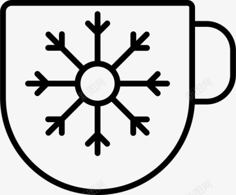 冬天雪树杯子咖啡雪图标图标
