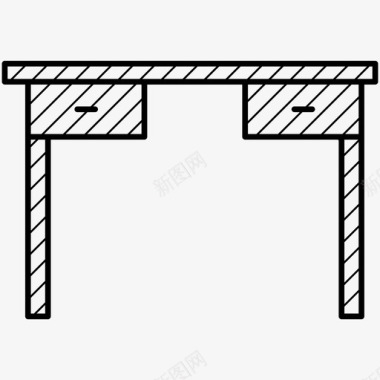 70年代桌子桌子家具图标图标