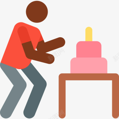 生日蛋糕派对图案2彩色图标图标