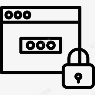 科技感网页密码网页和开发30线性图标图标