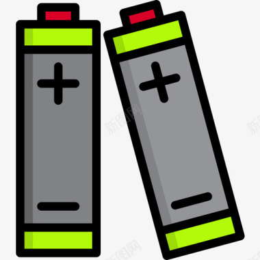 电池电池污染13线性颜色图标图标