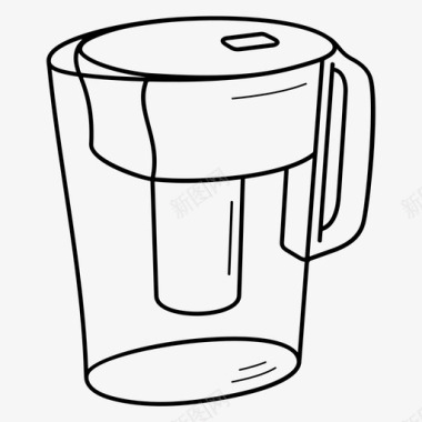 水罐水罐饮用水滤水器图标图标