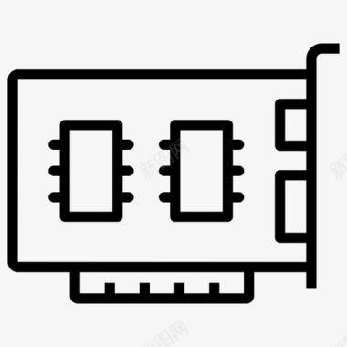 线条人体声卡电脑卡电脑扩充卡图标图标