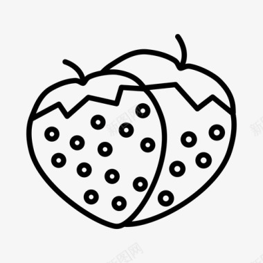 草莓食品新鲜图标图标
