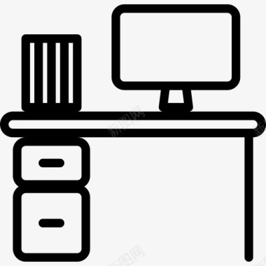 线性装饰办公桌家具和家居装饰线性图标图标