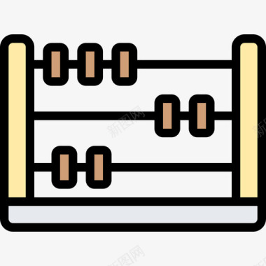 玩具黄色算盘玩具15线颜色图标图标
