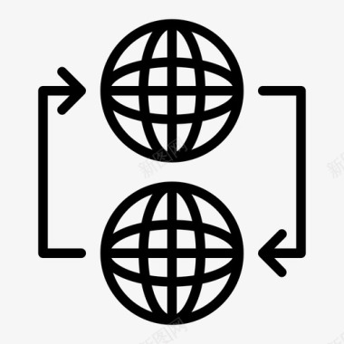 全球社区合作互联网图标图标