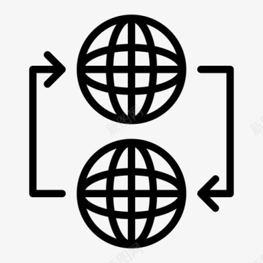 全球比特币全球社区合作互联网图标图标