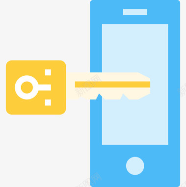 钥匙解锁钥匙gdpr26扁平图标图标