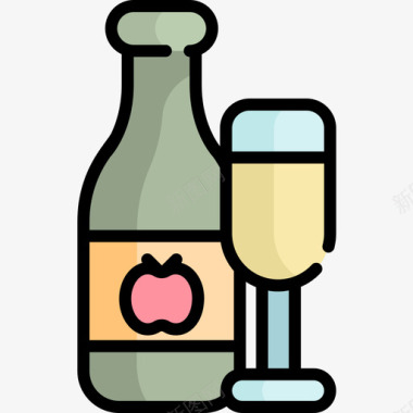 柠檬水果酒苹果酒汉克斯酒原色图标图标
