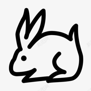 兔子动物滑稽图标图标