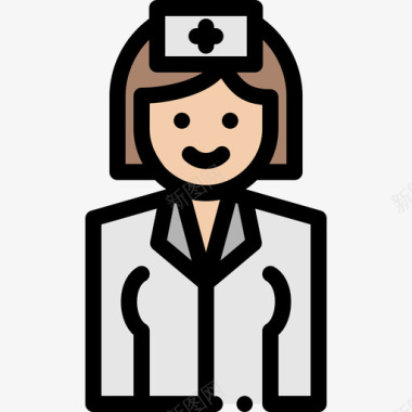 护士护士女权主义12直系肤色图标图标