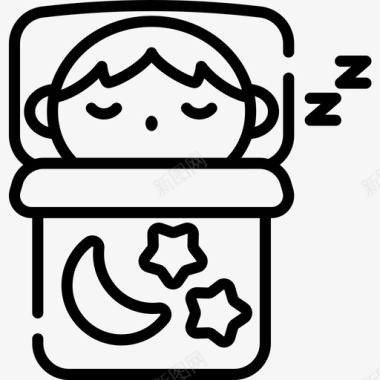 睡觉旅行的人直系人图标图标