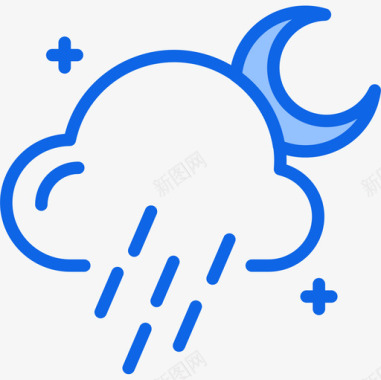 下雨天气204蓝色图标图标