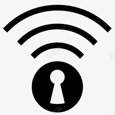 锁安全连接锁wifi图标图标
