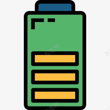 电池电池能量21线性颜色图标图标