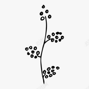 植物浆果树枝图标图标
