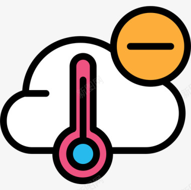 彩绘云云天气203线性颜色图标图标