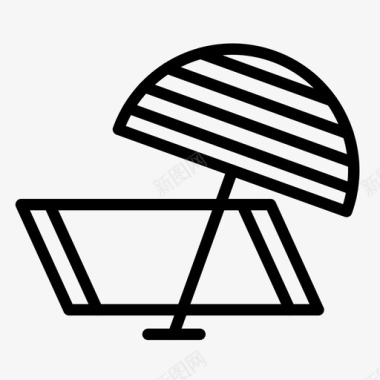 沙滩伞放松暑假图标图标
