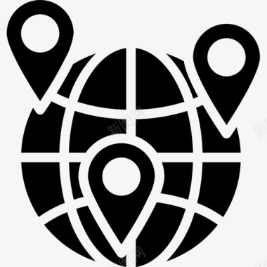 网格全球网格导航17填充图标图标