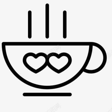 情人节的情书咖啡之恋情侣浪漫图标图标