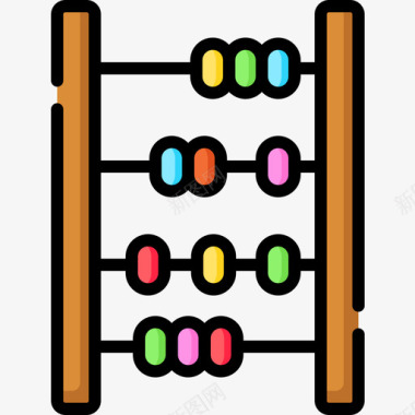 算盘盒子线性儿童算盘23图标图标