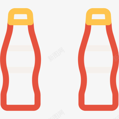 苏打水瓶苏打水瓶40号酒吧线性颜色图标图标