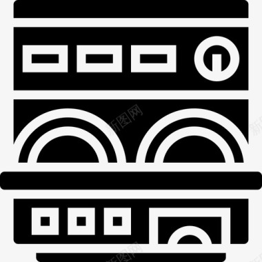 洗衣机家用电器11字形图标图标