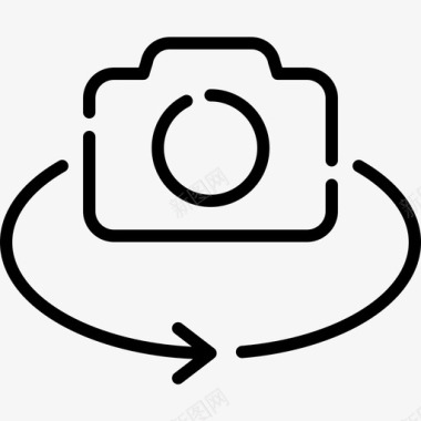 向左旋转旋转虚拟现实46线性图标图标