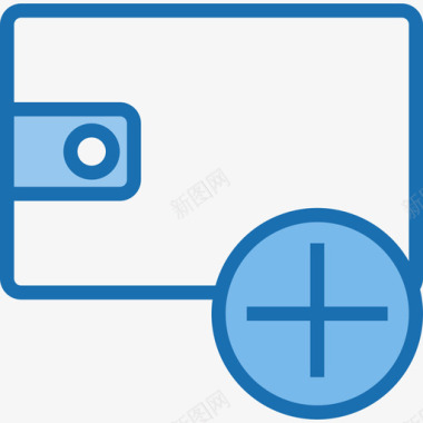 钱包加3蓝色图标图标